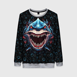 Свитшот женский Evil shark, цвет: 3D-меланж