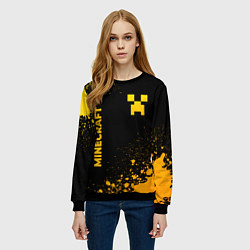 Свитшот женский Minecraft - gold gradient: надпись, символ, цвет: 3D-черный — фото 2
