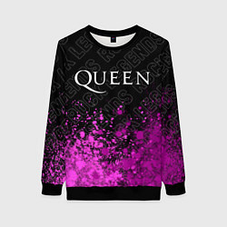 Свитшот женский Queen rock legends: символ сверху, цвет: 3D-черный