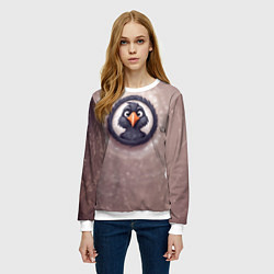 Свитшот женский Забавный черный ворон, цвет: 3D-белый — фото 2