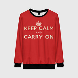 Свитшот женский Keep Calm and Carry On, цвет: 3D-черный