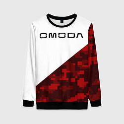 Свитшот женский Omoda red white, цвет: 3D-черный