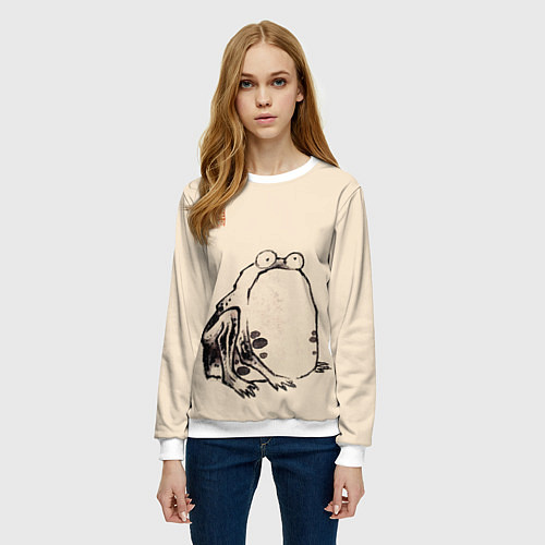 Женский свитшот Лягушка - Ито Джакучу / 3D-Белый – фото 3