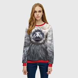 Свитшот женский Брутальный бегемот, цвет: 3D-красный — фото 2