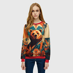 Свитшот женский Гордый медведь, цвет: 3D-красный — фото 2