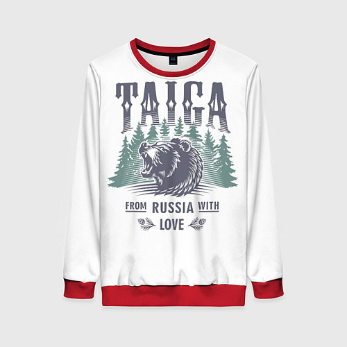 Женский свитшот Тайга - из России с любовью / 3D-Красный – фото 1