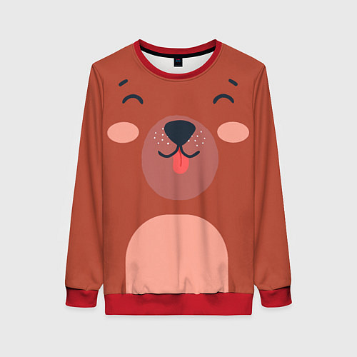 Женский свитшот Малаш медвежонок / 3D-Красный – фото 1