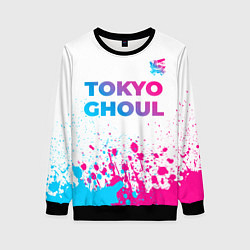 Свитшот женский Tokyo Ghoul neon gradient style: символ сверху, цвет: 3D-черный