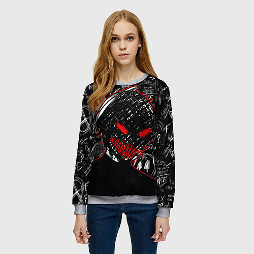 Женский свитшот Токийский гуль - Dead inside mood / 3D-Меланж – фото 3