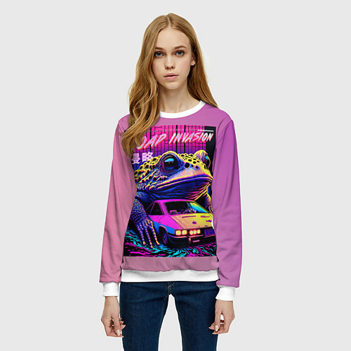 Женский свитшот Нашествие жаб / 3D-Белый – фото 3