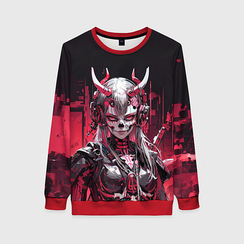 Женский свитшот Безумная демонесса / 3D-Красный – фото 1