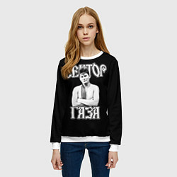 Свитшот женский Сектор Газа и Анархия хой, цвет: 3D-белый — фото 2
