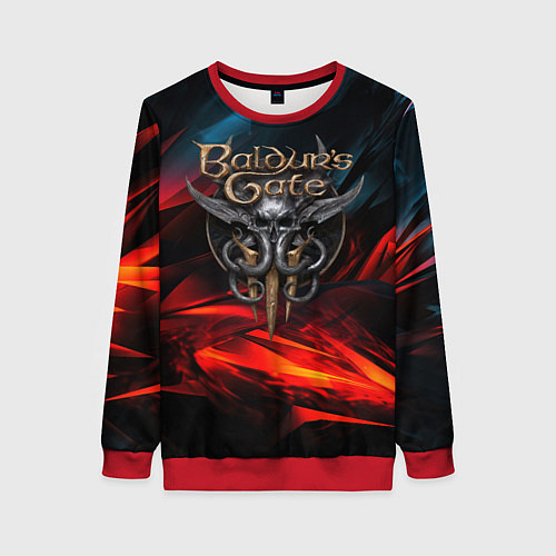 Женский свитшот Baldurs Gate 3 logo / 3D-Красный – фото 1