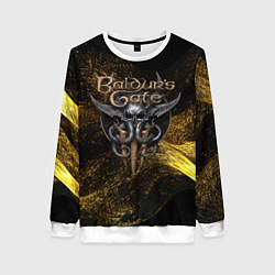 Свитшот женский Baldurs Gate 3 logo gold black, цвет: 3D-белый