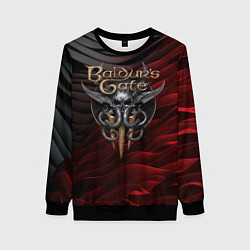 Свитшот женский Baldurs Gate 3 logo dark red black, цвет: 3D-черный