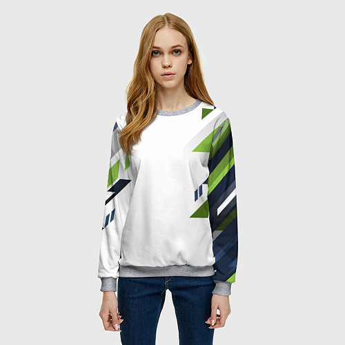 Женский свитшот Геометрическая абстракция вектор / 3D-Меланж – фото 3