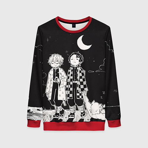 Женский свитшот Троица из Клинок рассекающий демонов / 3D-Красный – фото 1