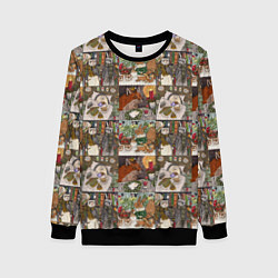 Женский свитшот Милые иллюстрации коллаж