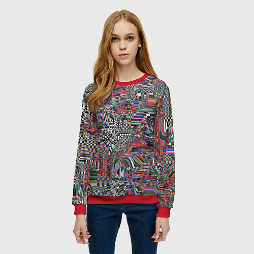 Женский свитшот Абстракция Никалеона / 3D-Красный – фото 3