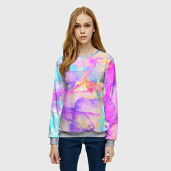 Свитшот женский Магическая абстракция узор, цвет: 3D-меланж — фото 2