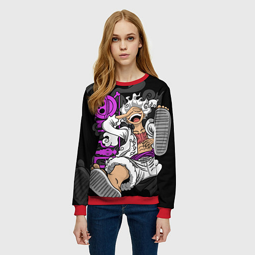 Женский свитшот One piece - Gear 5- purple / 3D-Красный – фото 3