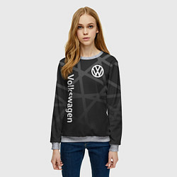 Свитшот женский Volkswagen - classic black, цвет: 3D-меланж — фото 2
