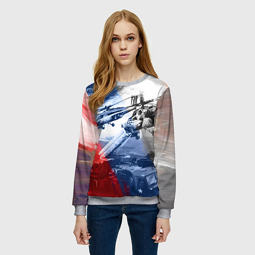 Женский свитшот Армия РФ / 3D-Меланж – фото 3