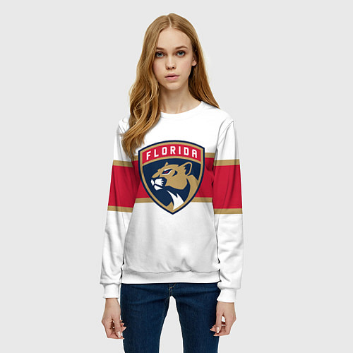 Женский свитшот Florida panthers - uniform - hockey / 3D-Белый – фото 3