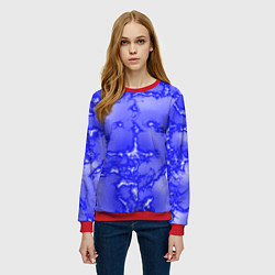 Свитшот женский Темно-синий мотив, цвет: 3D-красный — фото 2