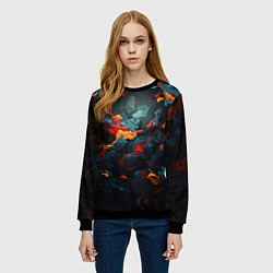 Свитшот женский Мрачный камуфляж, цвет: 3D-черный — фото 2