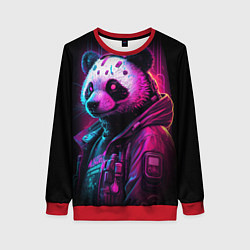 Свитшот женский Panda cyberpunk, цвет: 3D-красный