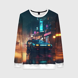 Свитшот женский Пейзаж в стиле Бегущий по лезвию, цвет: 3D-белый