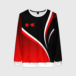 Женский свитшот Кавасаки - красные волны