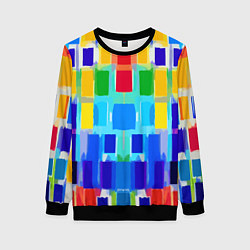 Свитшот женский Colorful strips - pop art - vogue, цвет: 3D-черный