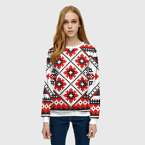 Женский свитшот Удмурт мода / 3D-Белый – фото 3