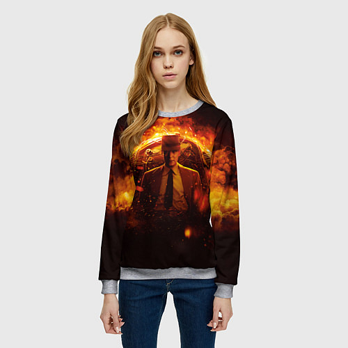 Женский свитшот Оппенгеймер и его детище / 3D-Меланж – фото 3