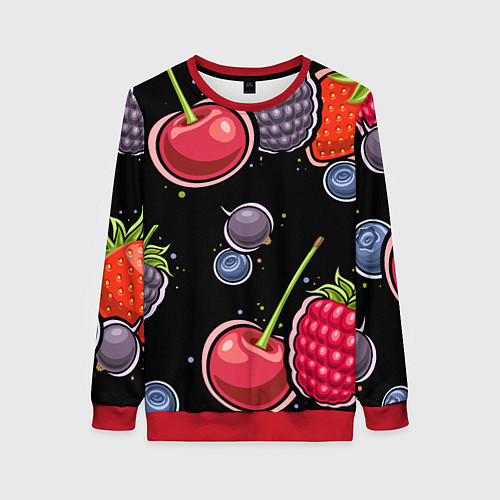 Женский свитшот Плоды и ягоды / 3D-Красный – фото 1