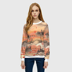 Свитшот женский Japen pattern, цвет: 3D-белый — фото 2