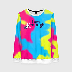 Свитшот женский I Am Kenough Tie-Dye, цвет: 3D-белый