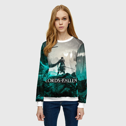 Женский свитшот Герой Lords of the fallen / 3D-Белый – фото 3