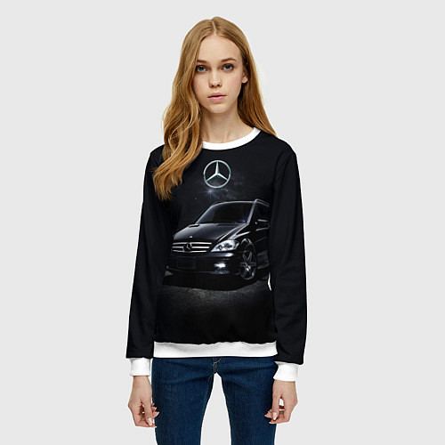 Женский свитшот Mercedes black / 3D-Белый – фото 3