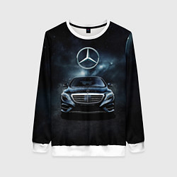 Свитшот женский Mercedes Benz black, цвет: 3D-белый