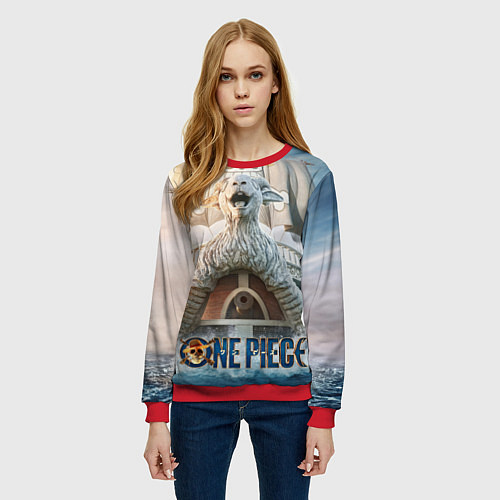 Женский свитшот Корабль One piece / 3D-Красный – фото 3