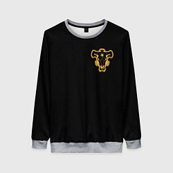 Свитшот женский Чёрный клевер - форма быка, цвет: 3D-меланж