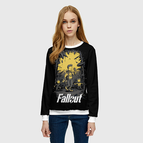 Женский свитшот Fallout boys / 3D-Белый – фото 3