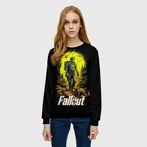 Женский свитшот Fallout poster / 3D-Черный – фото 3