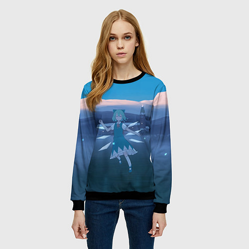 Женский свитшот Touhou Project Cirno Тируно 9 / 3D-Черный – фото 3