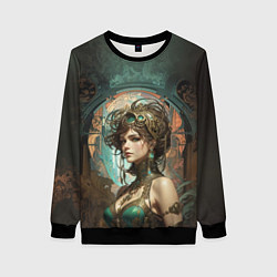 Свитшот женский Изумрудная жрица, цвет: 3D-черный