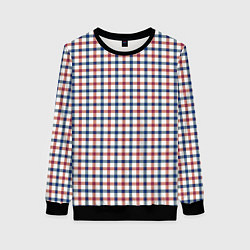 Женский свитшот Полосатый сине-красный клетчатый