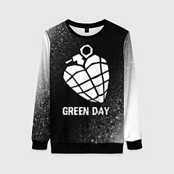 Свитшот женский Green Day glitch на темном фоне, цвет: 3D-черный